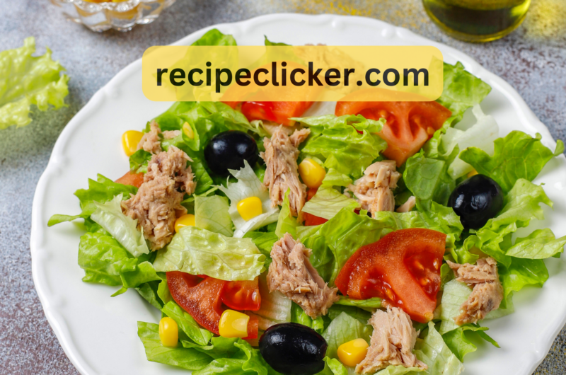 How To Make-Tuna Salad with Lettuce, Olives, Corn, and Tomatoes